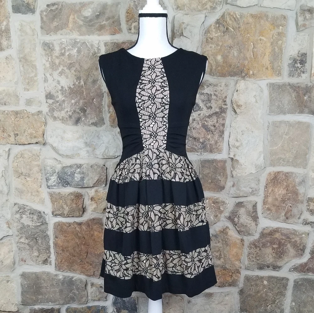 ANTHRO Eva Franco 0 Lace Strata Fit & Flare Dress - Picture 3 of 8